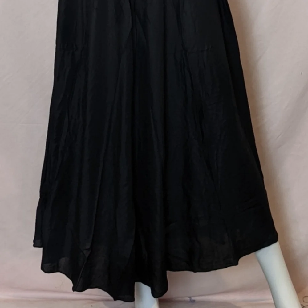 Happy Trunks Black Smocked Tie Waist Beach Maxi Skirt size 3X